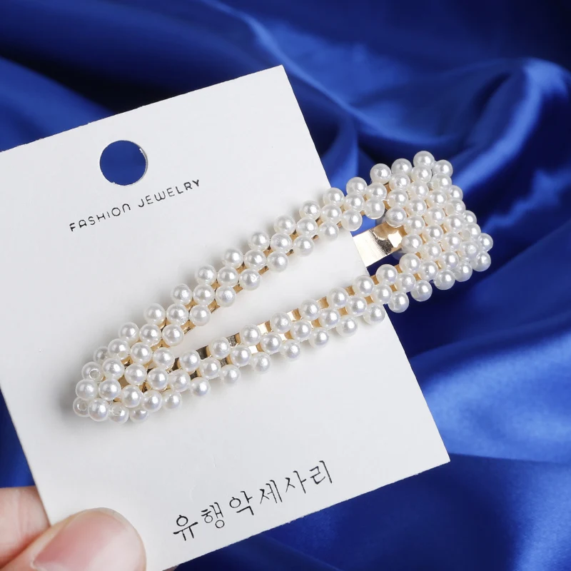 6Pcs Women Stylish Metal Full Pearl Hairpins Lady Simple Hair Clips Barrettes Headwear Hair Styling Tools Accessories 6 Styles
