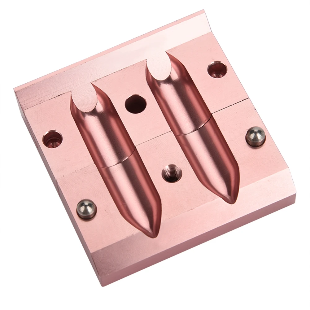 1 Набор из алюминиевого сплава, розовая Золотая помада «сделай сам», форма с 2/4 отверстиями, двойное использование, бальзам для губ, инструменты, сделай сам, набор инструментов