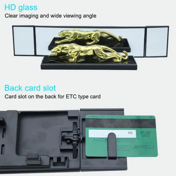 Carro Curva Larga Convexo Interior Refletor Clipe Tri-fold Panorâmica Espelho Retrovisor Td326 7 Carro curva larga convexo interior refletor clipe