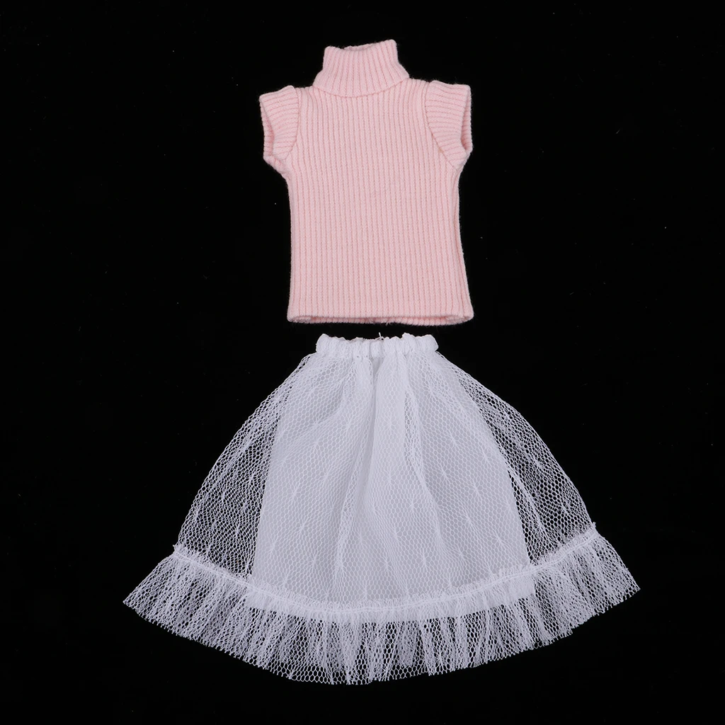 12inch Fashion Girl Dolls Clothes 1/6 Ball Jointed Doll Tops Half-length Skirt Party Outfits For Blythe Dolls Custom Accessory