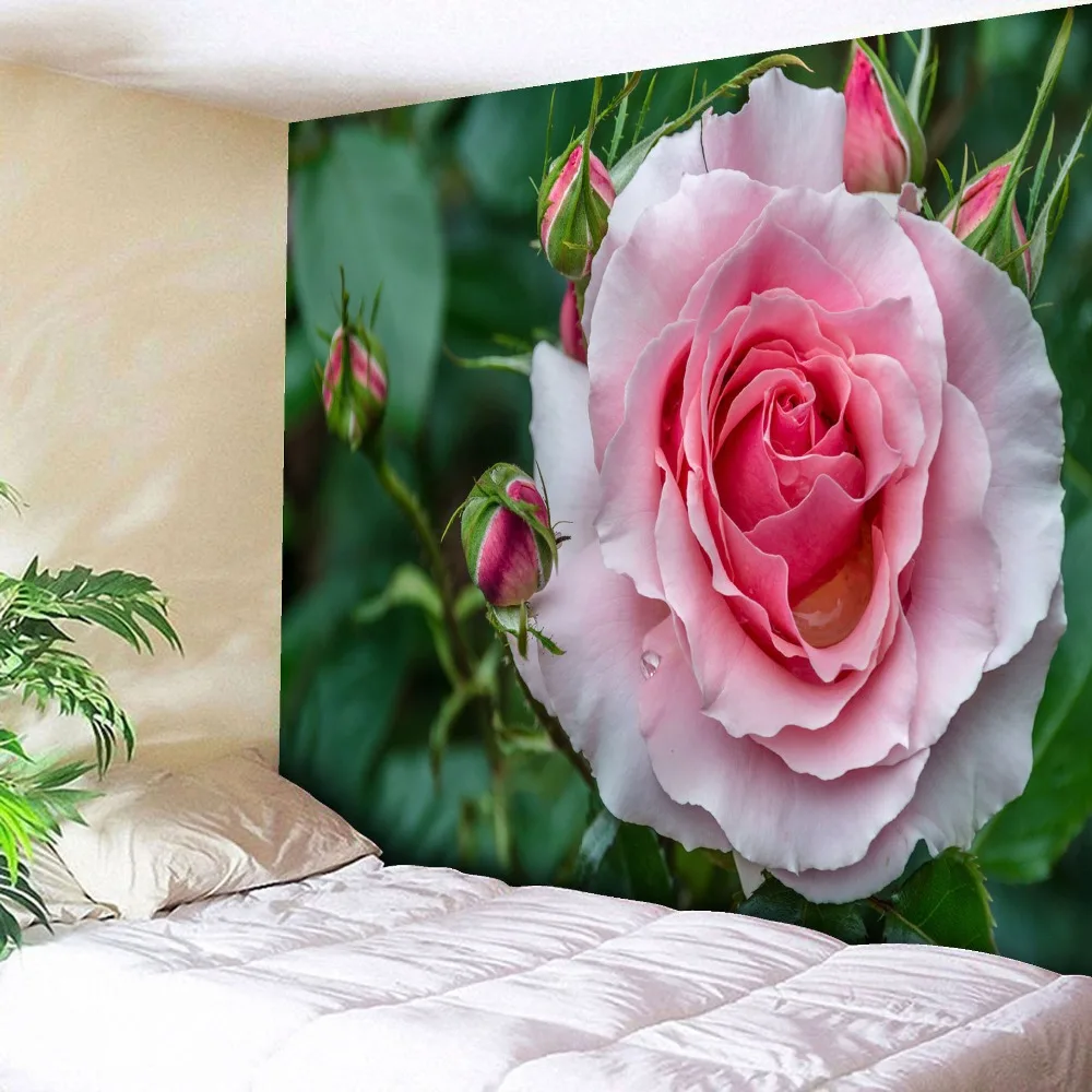 

Morigins 3D Print Rose Pattern Wall Hanging Tapestry Indian Decorations For Home Polyester Wall Tapestry Decorative Wall Hanging