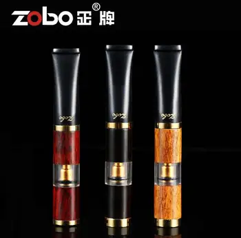 

Luxury Sandalwood With Brass Cigarette Holder Filter Portable Mouthpiece Tobacco Smoking Pipe Herb Clean Reduce Father Gift