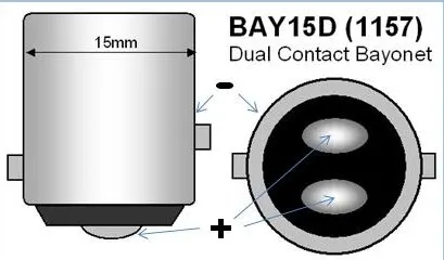 10 шт. теплый белый 12 В 1157 BAY15D / S25 1034 1016 основа 18 SMD 5050 внутренсветодиодный