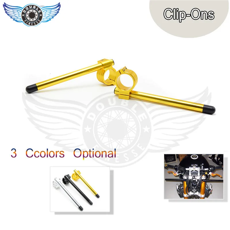 

new products motorcycle accessories cnc aluminum clip-ons handlebars golden color clip on handle bars FOR SUZUKI GS500 37mm