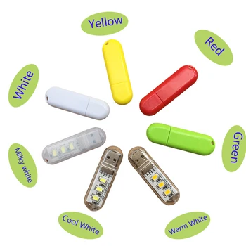

5V USB Night Lights Mini LED Lamp Computer 3LEDs Desk Bulbs/Mobile Power/Power Bank/Notebook Reading Light