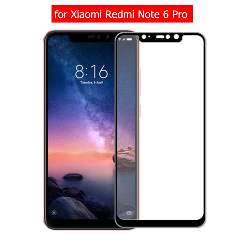 Для Xiaomi Redmi Note 6 Pro защита экрана из закаленного стекла Черная защитная пленка против царапин для Xiaomi Redmi Note6 Pro