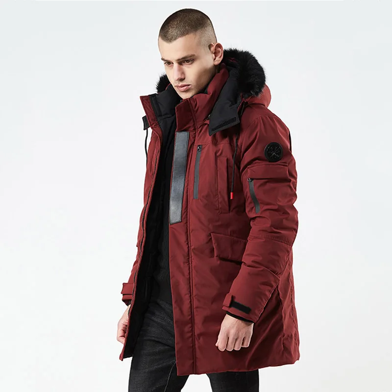

New Winter Casual Long Style Hooded Epaulet Cotton Padded Jackets Men Thick Hat Windproof Fashion Men Parka Pockets Coats
