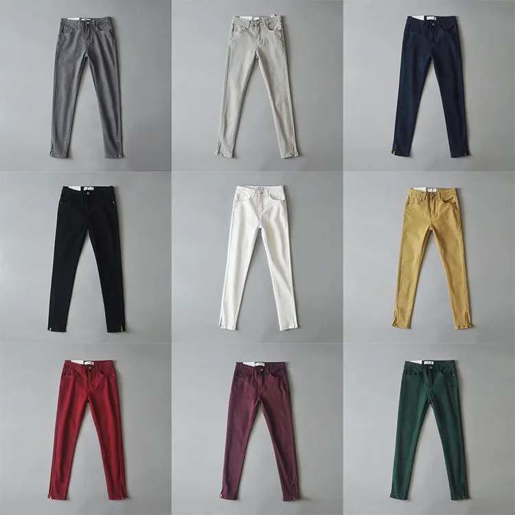 Summer Skinny Jeans Woman High Waist Mom Jeans Denim Pencil Pants Trousers Boyfriend Jeans for Women Zipper Split Vintage Jeans