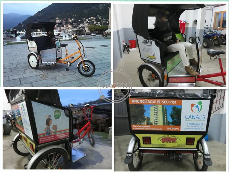 3 Wheel electric pedicab rickshaw passenger cargo bike tricycle bicycle