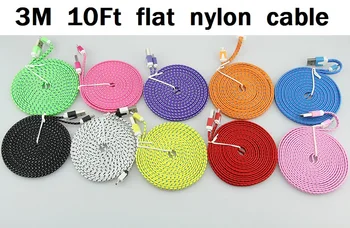 

Micro USB Cable Fast Charger 3M 10Ft Nylon Braid Data Sync Charging Cable for Samsung Galaxy S7 S6 Huawei Xiaomi LG 500pcs/lot