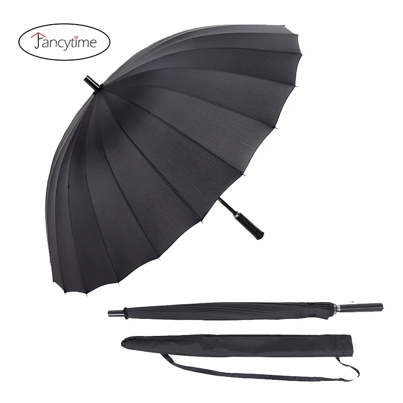 

Fancytime Golf Umbrellas Men 1PC Long-handle 24 Ribs Umbrella Rain Women Strong Women's Umbrellas