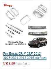 Для Honda CR-V CRV внутренняя боковая дверная ручка держатель хромированная крышка отделка ободок автомобильный Стайлинг молдинг наклейка аксессуары