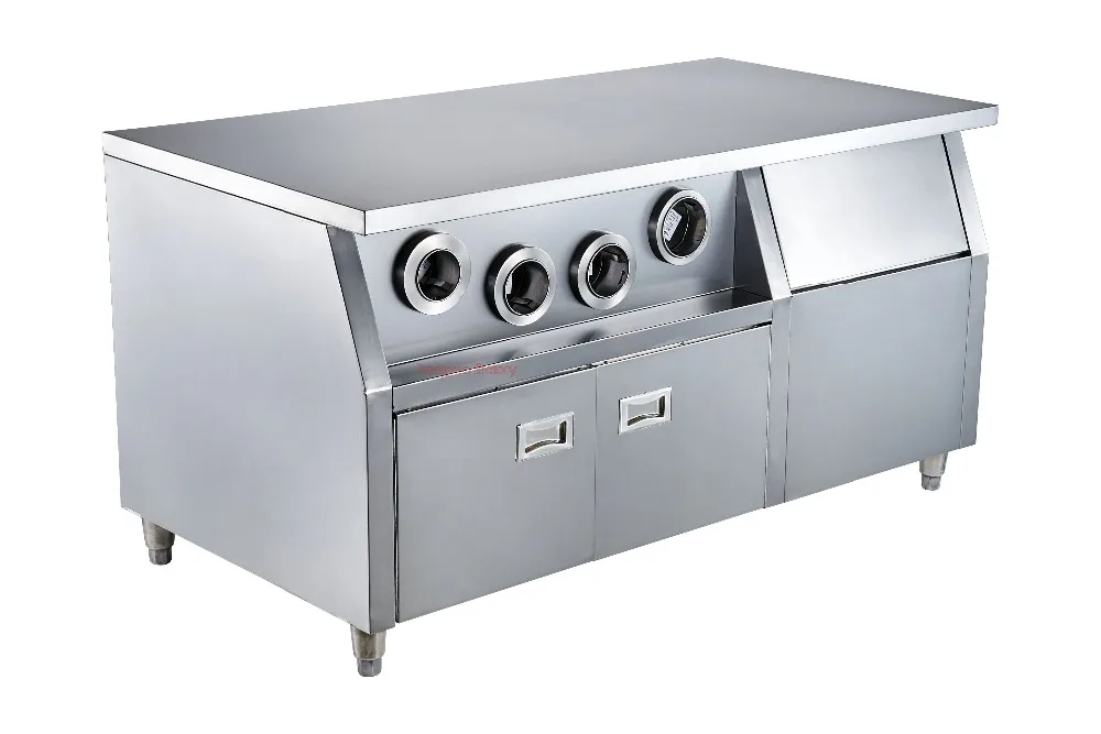 1.5M Center Island Working Table Milk Tea Shop Stainless Steel Station Operating work bench for Hamburg | Бытовая техника