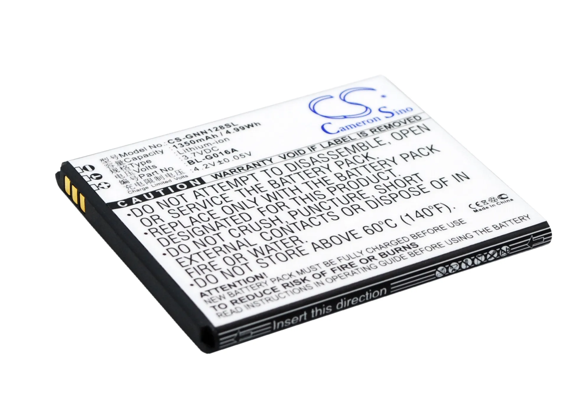 BL G016A батареи Cameron Sino 1350mAh Для GIONEE GN128 для NGM Vorwarts|cameron sino|battery forcameron sino battery |