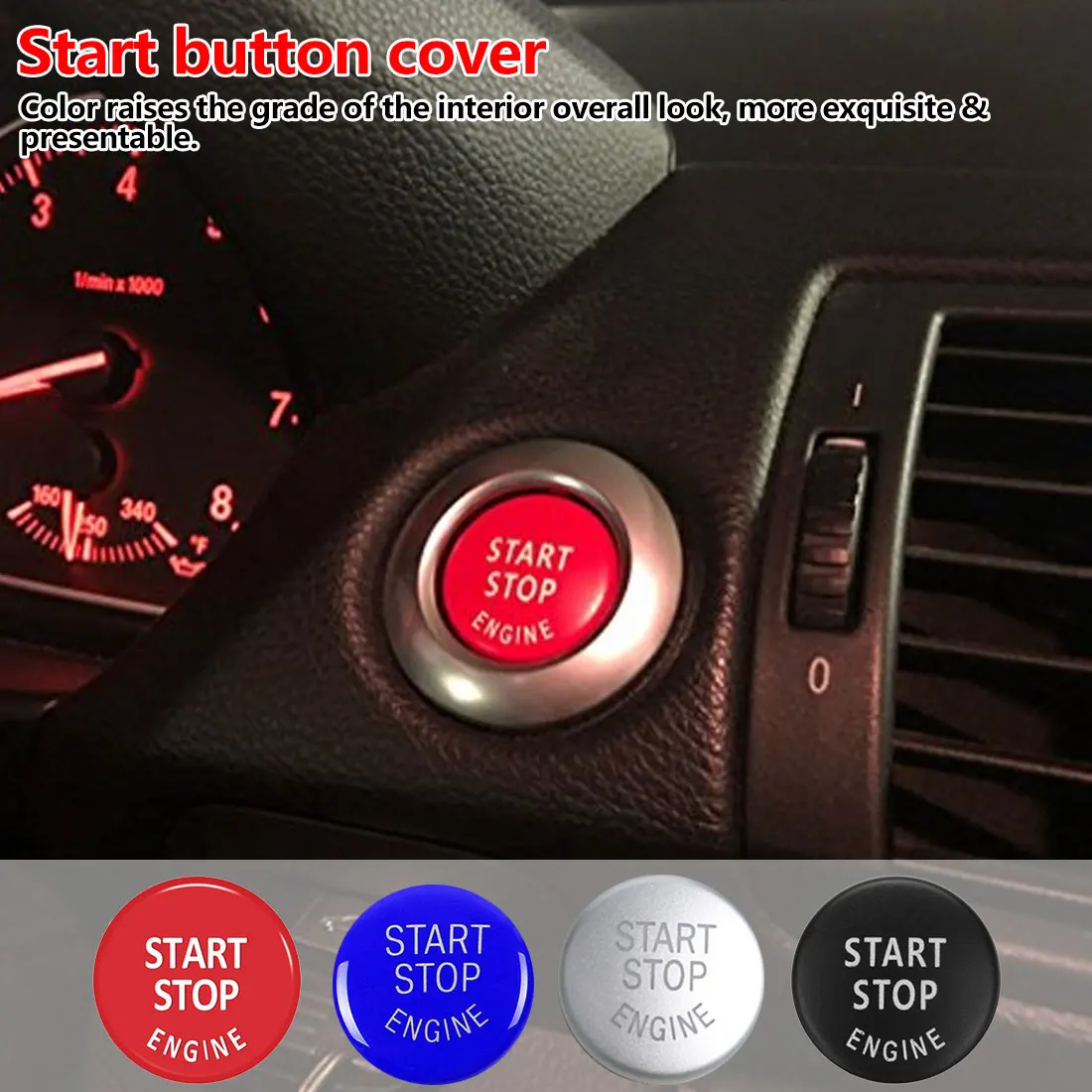 

New Car Engine START Button Replace Cover STOP Switch Accessories Key Decor for BMW X1 X5 E70 X6 E71 Z4 E89 3 5 Series E90 E91