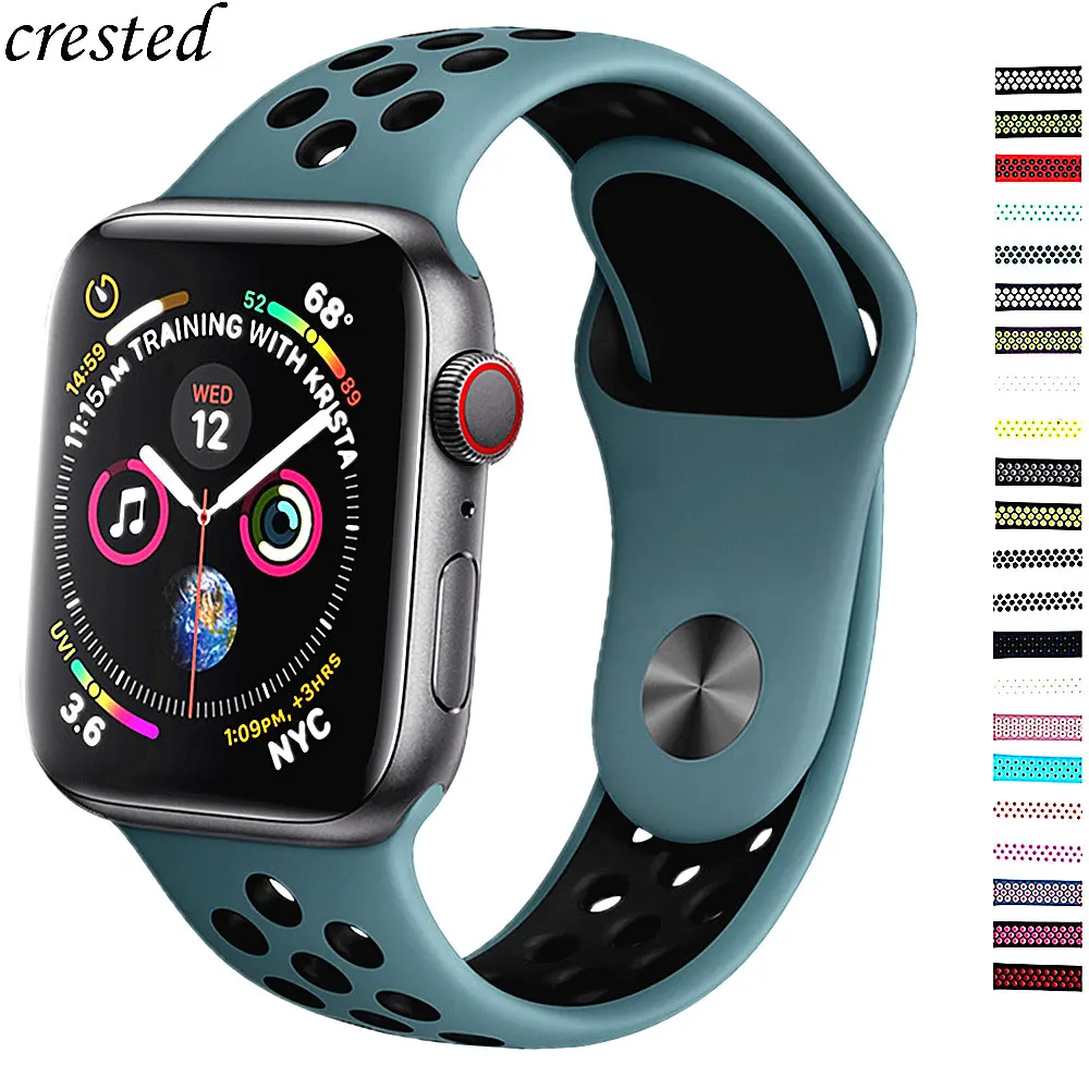 Силиконовый ремешок для часов apple watch Band 42 мм 38 iWatch 4 band 44 40 спортивный браслет 3 2 1