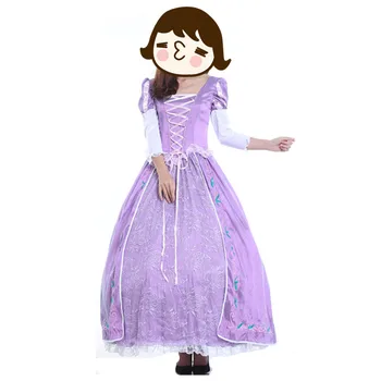 

Wholesale Purple Costume Adult Rapunzel Fancy Dress Anime Cosplay Costume Princess Fairytale Tangled Halloween Costume Dress