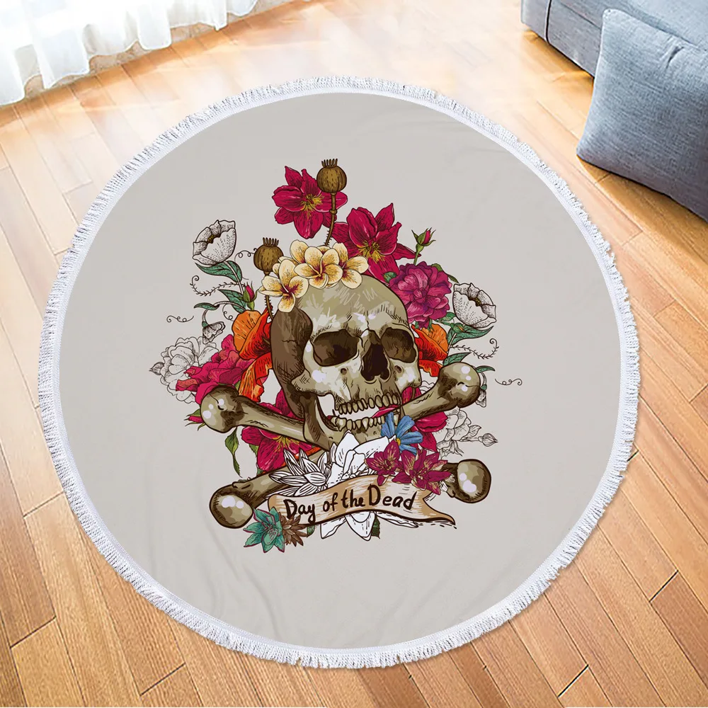 2018 Summer Round Beach Towel Europe Casual New Beach Towel Plain Dyed