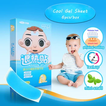 

Cofoe Baby Cooling Gel Sheets 6pcs/box Fever Reducing Cooling Patch Herbal Pain Relief Paste Medical Fever Plaster for Child