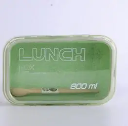 green Sugan Life 800 мл здоровый материал Ланч-бокс 3 слоя пшеничной соломы Bento коробки микроволновая посуда контейнер для хранения продуктов Ланчбокс - Цвет: green