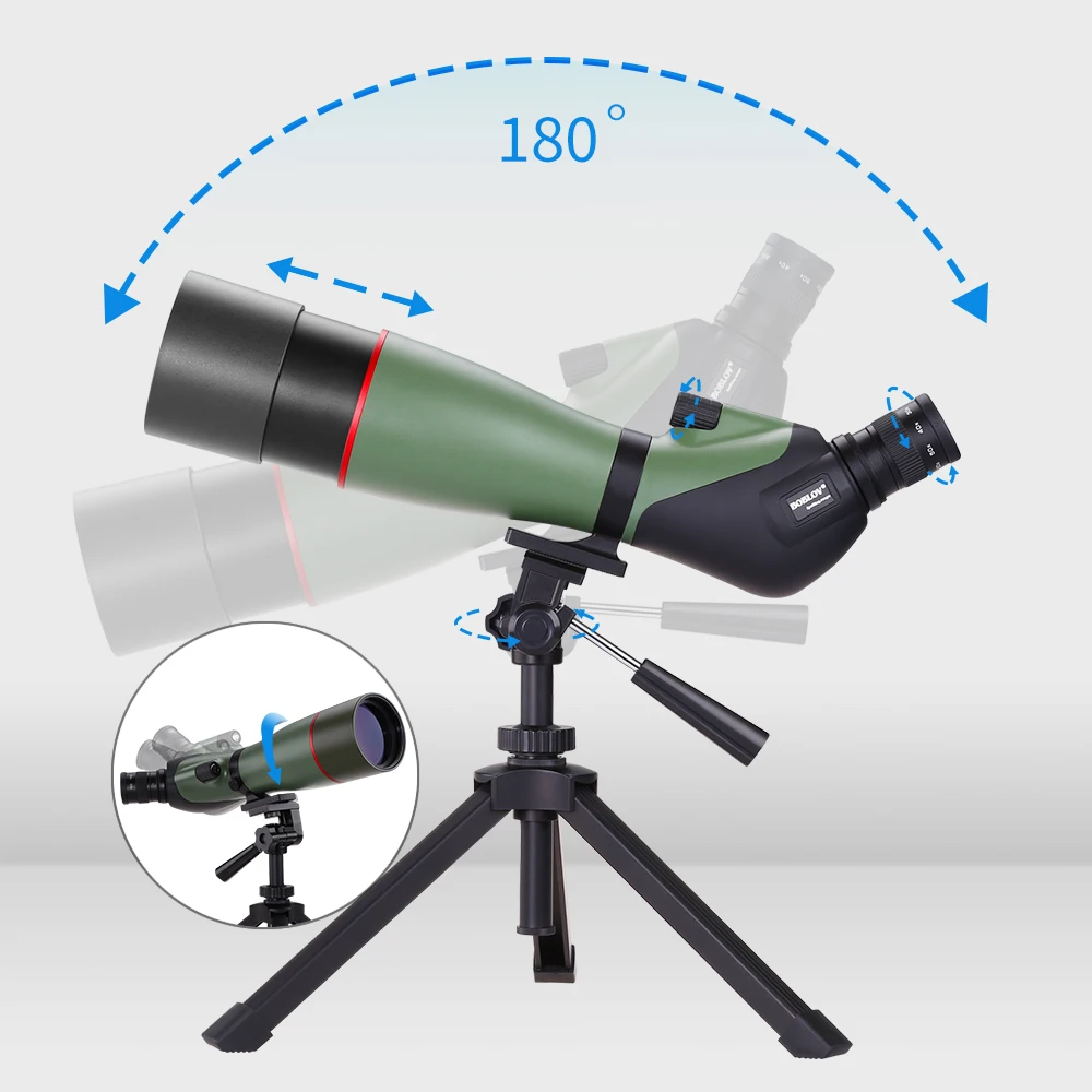 BOBLOV 20-60X80 Зрительная труба водонепроницаемый прицел для наблюдения за птицами мишень стрельба из лука диапазон активного отдыха со штативом