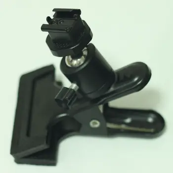 

OEC Clamp with Ball Head + hot shoe to 1/4" female adapt for Speedlight Flash