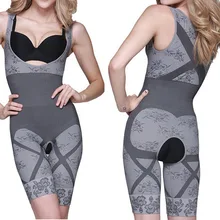 Lady Sexy Corset Slimming Suit Mulheres Bambu Emagrecimento Mulheres Bodysuit Roupa Interior Shapewear Plus Size S-XXXL de Alta-elástico-MX8
