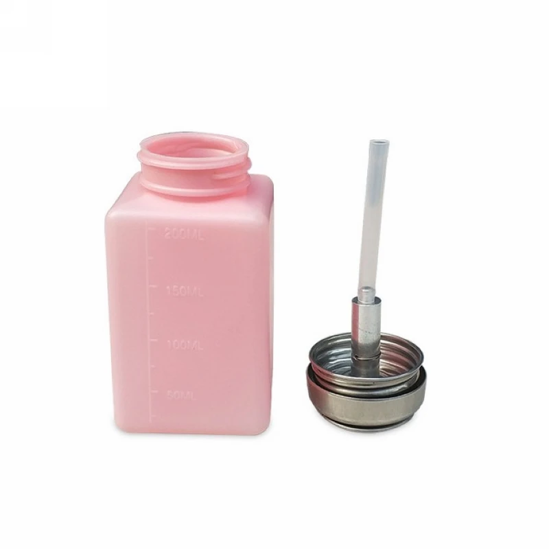 Shellhard 200ml Pump Dispenser Plastic Nail Art Polish Remover Cleaner Empty Dispenser Liquid Bottle 3 colors
