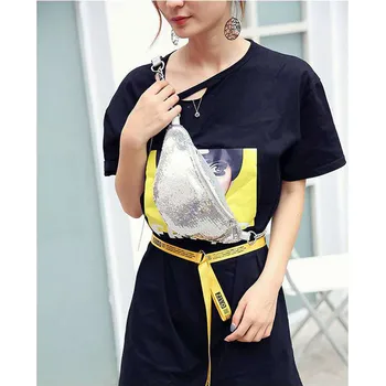 

Women Glitter Sequins Travel Waist Fanny Pack Bum Bag Money Belt Wallet Key Card Pouch