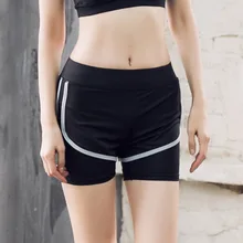 Для женщин быстрое высыхание двойной Слои Running Short Спорт на открытом воздухе Фитнес тренажерный зал, йога