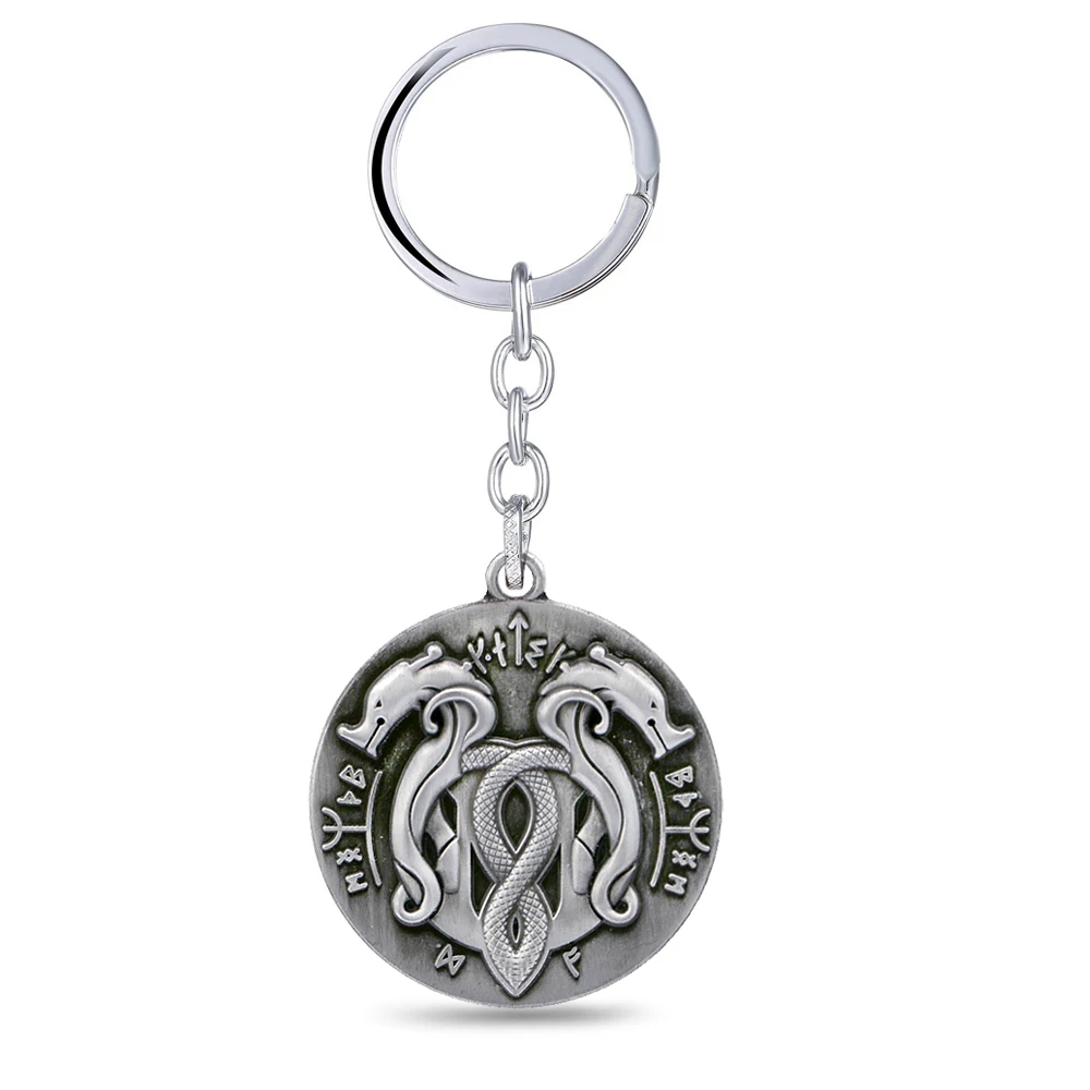 

God of War 4 Keychain Jormungandr Snake Keyrings Game Jewelry Pendant Metal Men Car Women Bag Key Chain Chaveiro