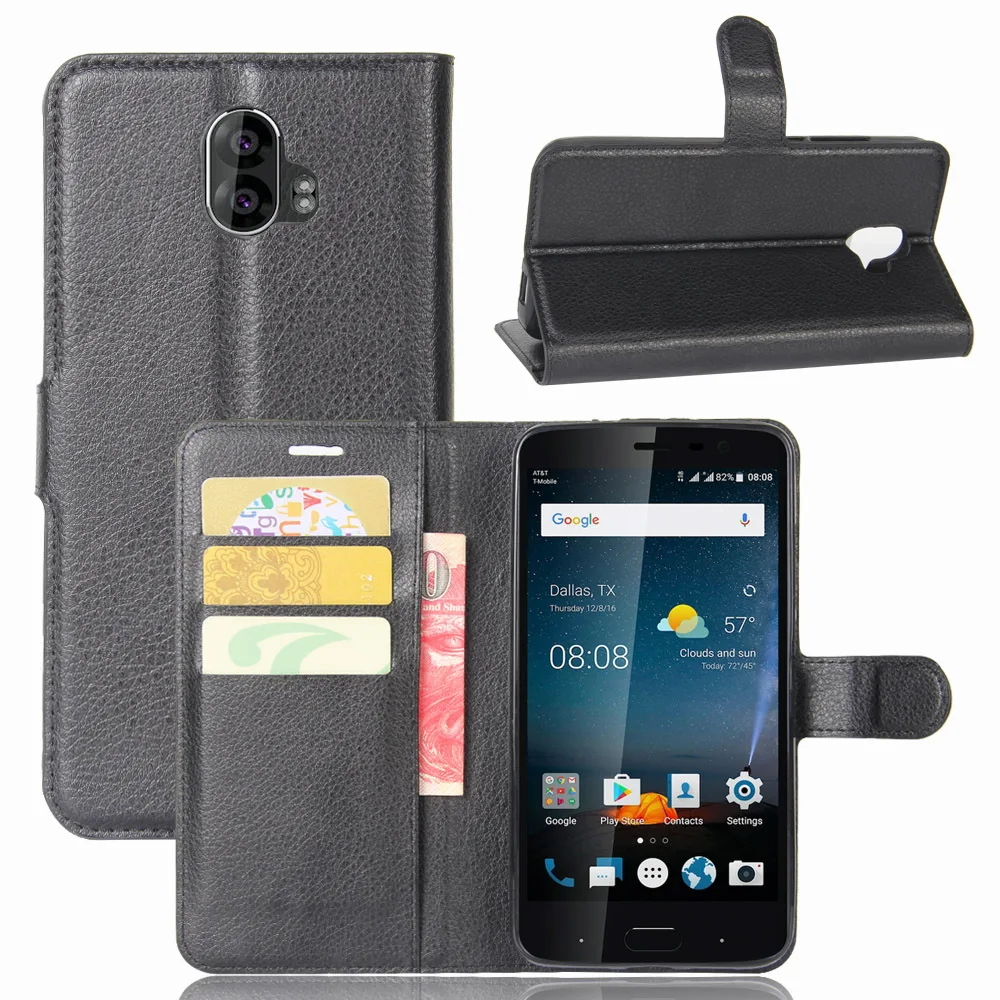 Чехол бумажник для ZTE Blade A602 с откидной крышкой кожаный чехол книжка отделением