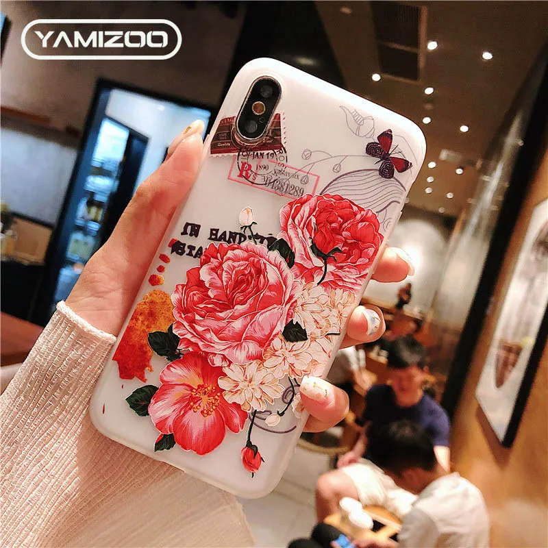 MOUSEMI Flower Case For iPhone 6 5s 7 6s 8 Plus Phone Cases 5 se Girly Cover x xr xs max Luxury Soft Fundas |