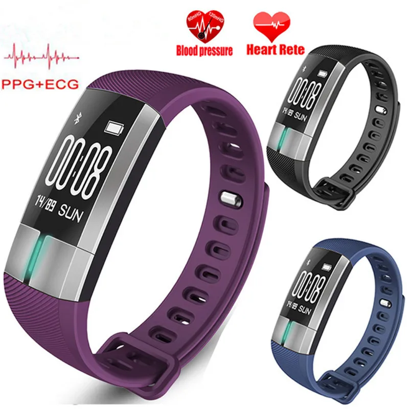 

Smart Wristbands PPG +ECG Heart Rate Monitor Blood Pressure Smart Bracelet Pedometer Sleep Monitor Fitness Sports Watch for Men