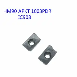 HM90 APKT 1003PDR IC908 Обращаясь инструмент твердосплавные вставки APKT1003 токарный станок инструмент токарный Обращаясь Вставки фрезерные