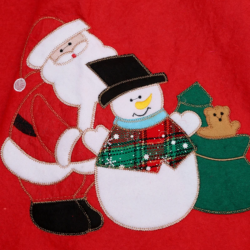 1 шт., Рождественская «юбка» для елки с Санта-Клаусом, вышивка, украшения для рождественской елки, фартук, подарок на год, товары для сцены YL890746