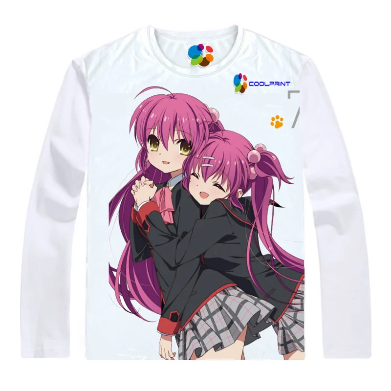 Coolprint аниме рубашка Little Busters! Футболки с длинным рукавом в стиле Сая токидо Рики Наоэ Косплей Motivs хентай рубашки