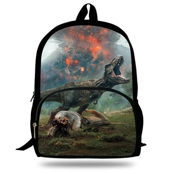 

2019 New Jurassic World Printing Backpack 16 Inch Dinosaur Bags For Kids Fallen Kingdom Bag For Girls Boys Children School Gifts