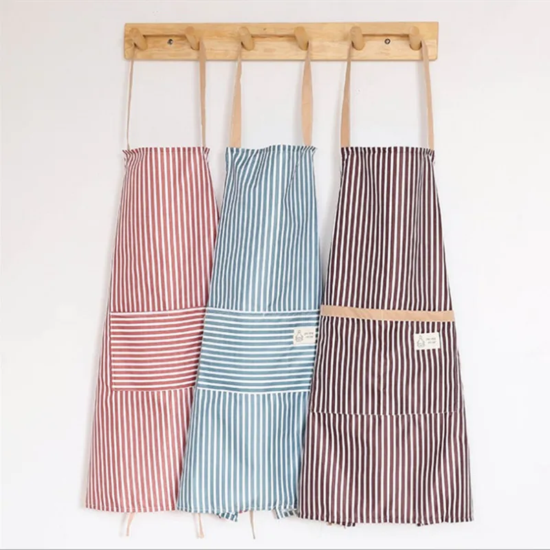 1Cooking Apron Ladies Men's Cooking Summer Home Cleaning Sleeves Apron Polyester Waterproof Oil Restaurant Cafe Apron