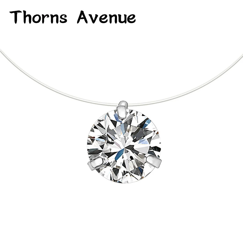 

Thorns Avenue Fashion 8 Styles 8mm Choker Necklace Europe Pendant Necklace Fish Line Transparent Line Necklace Women