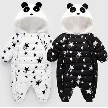 

Autumn Winter Panda Baby Rompers Overalls Bodysuit Clothes Jumpsuit Newborn Girl Boy Duck Down Snowsuit Kids infant Snow Wear