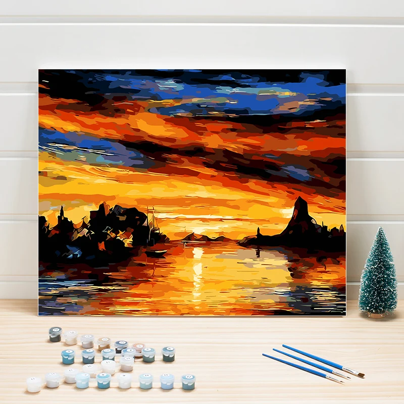 

Paint By Numbers Acrylic Landscape Classical Oil Painting On Canvas For Bedroom Wall Arts Crafts Wedding Decoration Gifts Woman