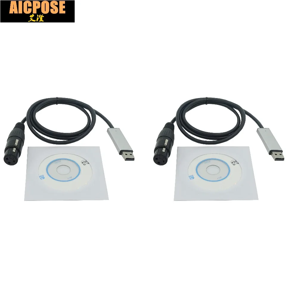 2 единицы USB интерфейс DMX адаптер Светодиодный DMX512 компьютера ПК регулятор сценического освещения диммер для Светодиодный эффект Master-Slave светодиодный обувь на плоской подошве