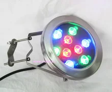 IP68,high power,CE,good quality,9W RGB LED pool light, RGB LED fountain light,with hoop,9X1W,12V DC,DS-10-30,stainless steel