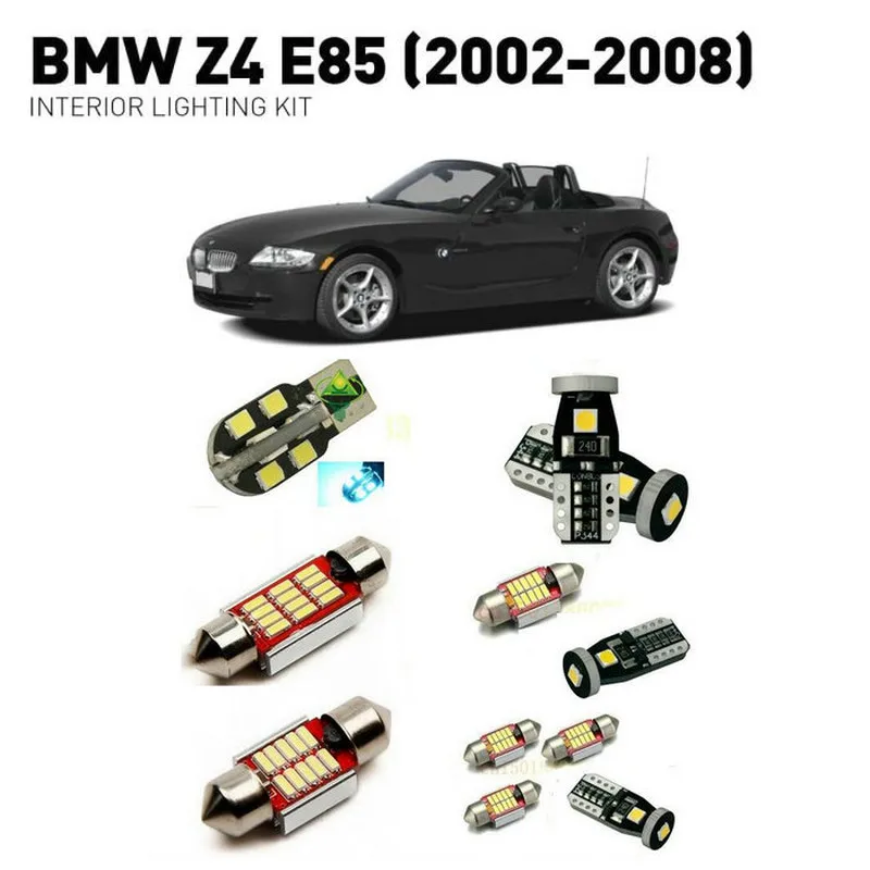 Luci Interne A Led Per Bmw Z4 E85 2002-2008 9Pc Luci A Led Per Kit Di Illuminazione Per Auto Lampadine Automobilistiche Canbus Error Free