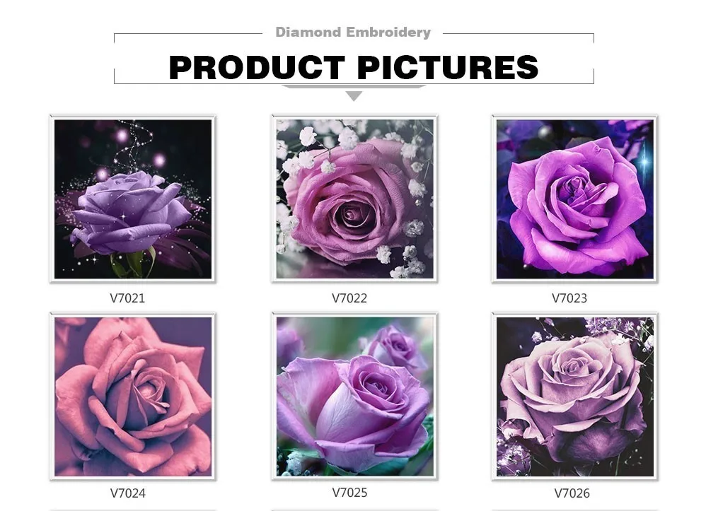 EverShine Diamond Embroidery Flowers Pictures Of Rhinestones Full Square Diamond Painting Rose Diamond Mosaic Wall Decoration