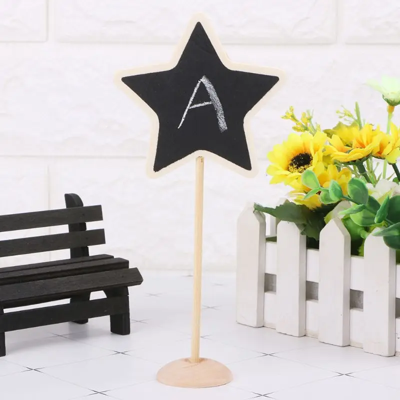 5 шт. звезда мини деревянная доска для указания номера столика Свадебная вечеринка Декор держатель карточки с именем гостя