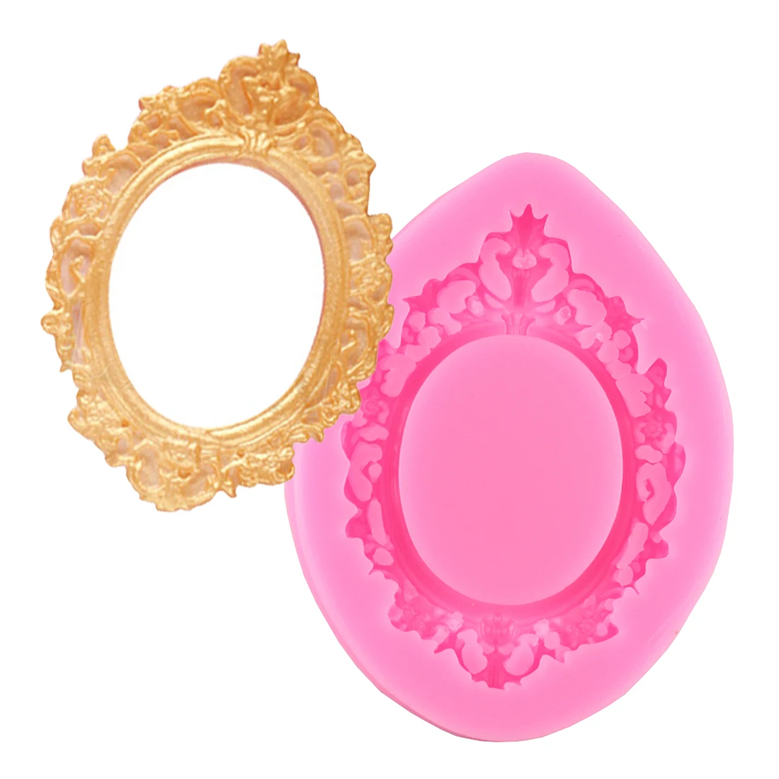 

1PC Retro Frame Shape Fondant Moulds Silicone Cake Mold Chocolate Soap Stencils Kitchen Pastry Baking Tools Silicone Form