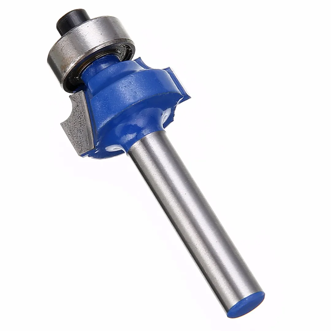 1pc Blue Round Over Router Bit 1/4" Shank 1/4" Radius Solid Hardened Steel Woodworking Milling Cutter For Power Tool