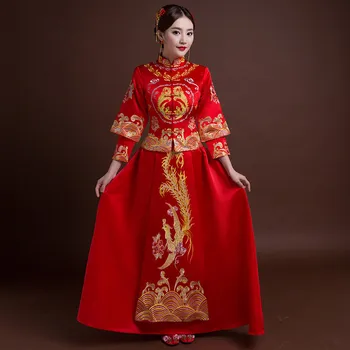 

Plus Size 4XL Cheongsam Chinese Traditional Dress qipao Embroidery Oriental Dresses Wedding gowns Robe orientale vestido chino